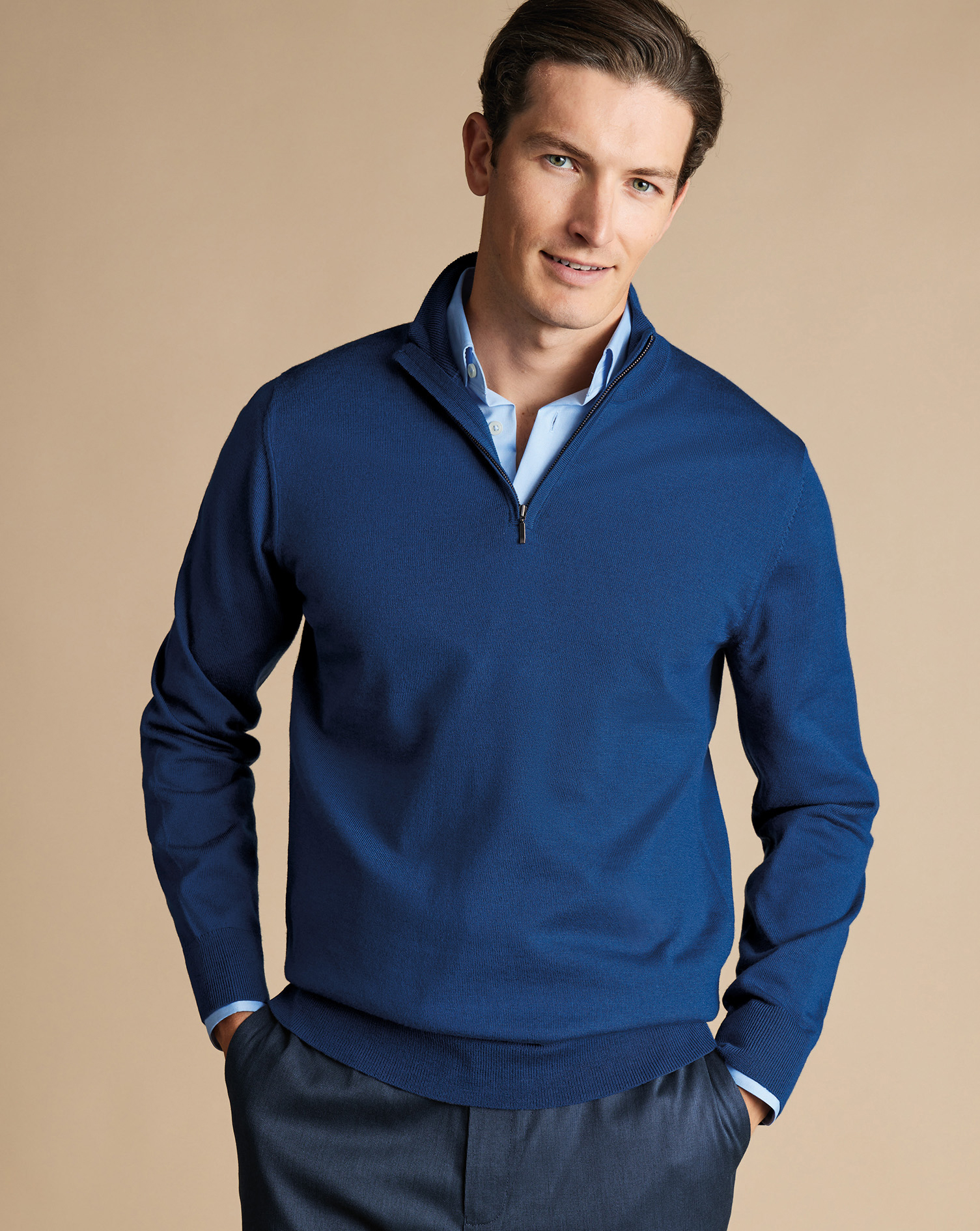 Charles Tyrwhitt Troyer aus Merino - Ozeanblau von Charles Tyrwhitt