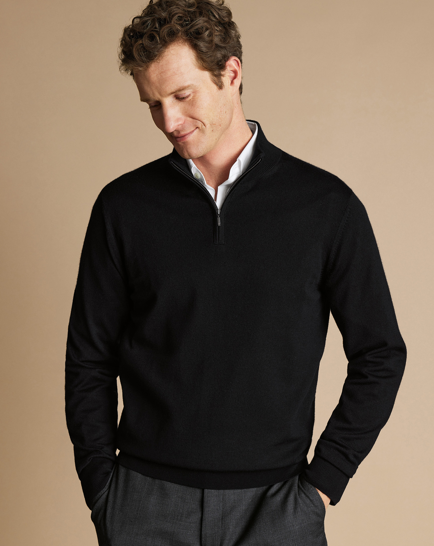 Charles Tyrwhitt Troyer aus Merino - Schwarz von Charles Tyrwhitt