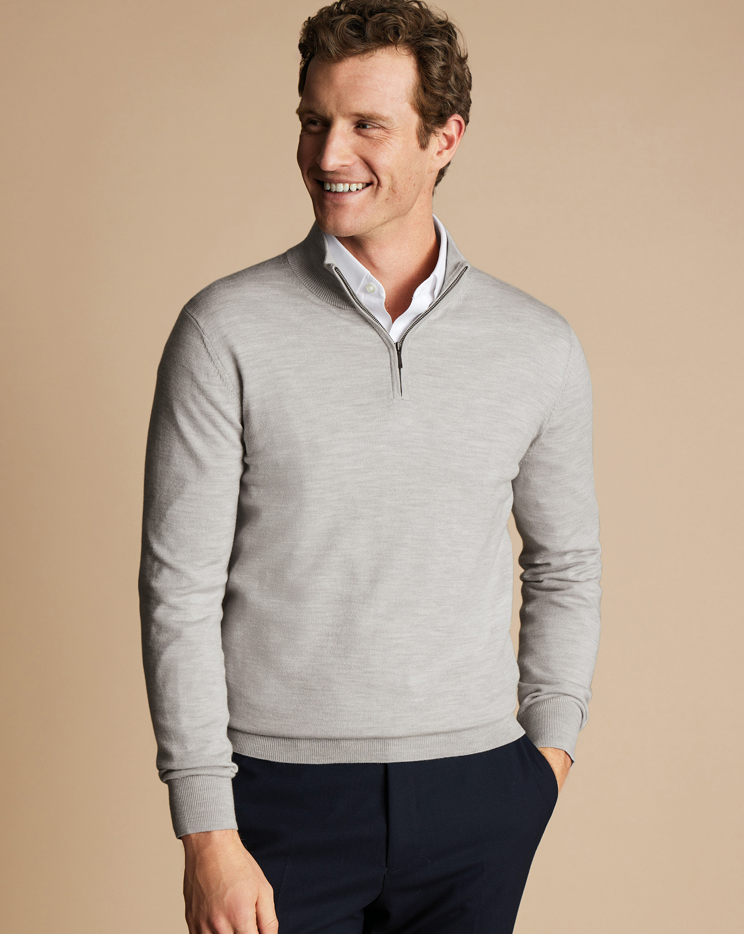 Charles Tyrwhitt Troyer aus Merino - Silber von Charles Tyrwhitt