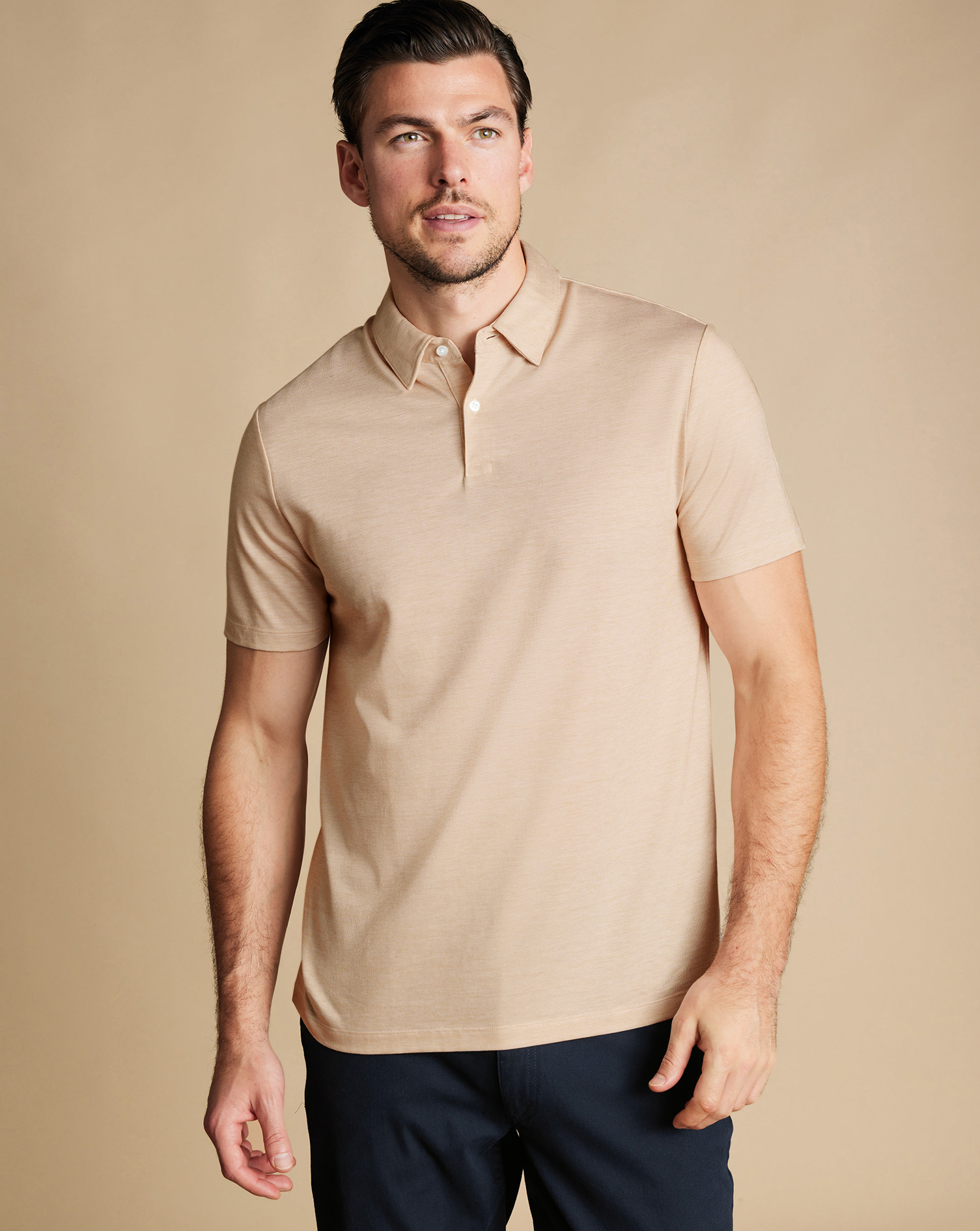 Charles Tyrwhitt Tyrwhitt Cool Polo aus Baumwoll-TENCEL™-Mix - Camel von Charles Tyrwhitt