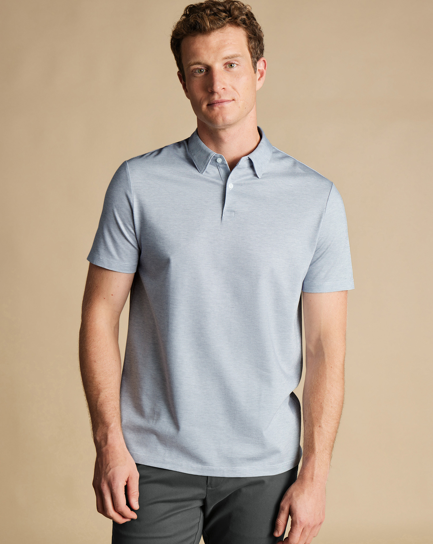 Charles Tyrwhitt Performance Polo aus Baumwoll-TENCEL™-Mix - Hellblau von Charles Tyrwhitt