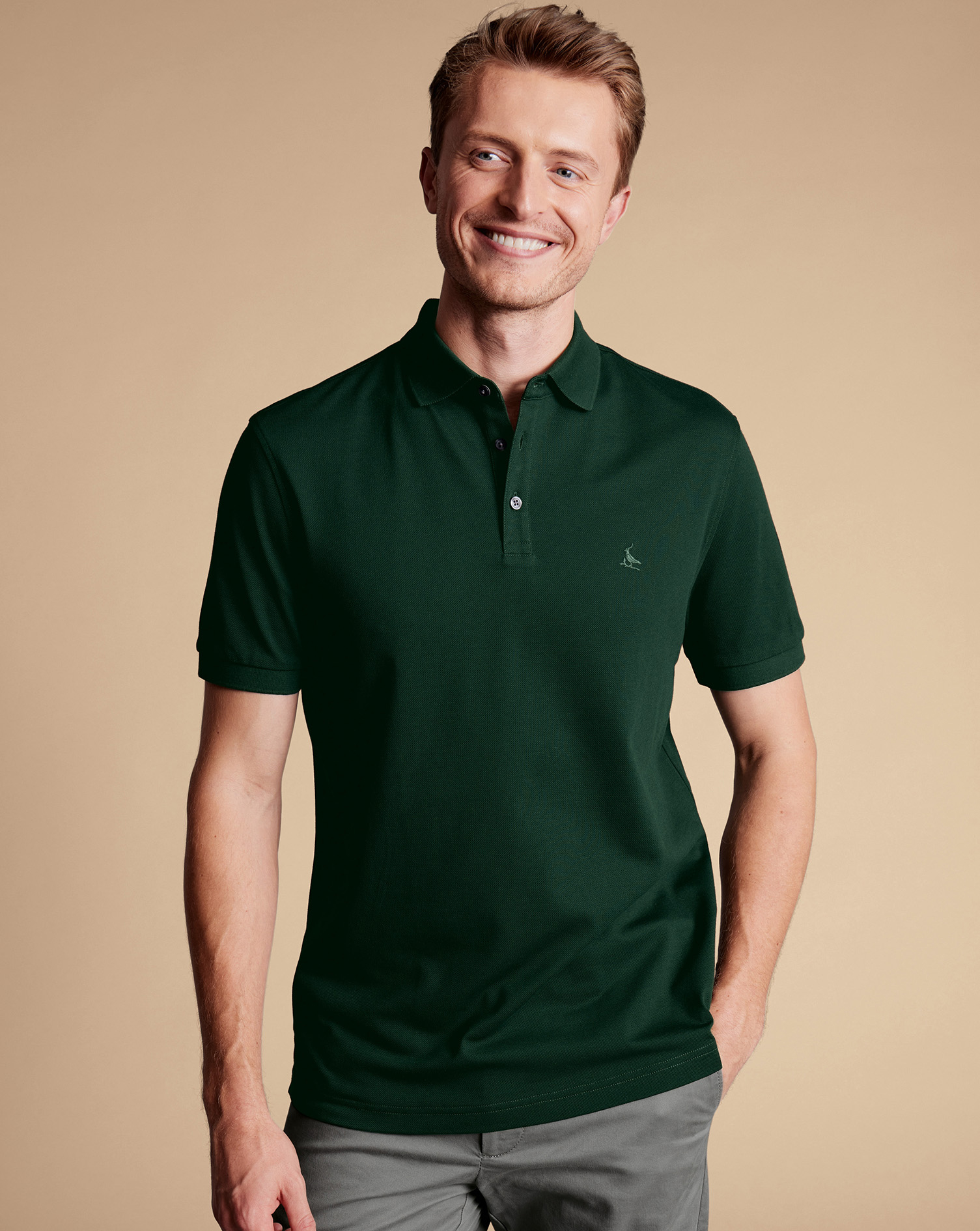 Charles Tyrwhitt Tyrwhitt Piqué-Polo - Dunkelgrün von Charles Tyrwhitt