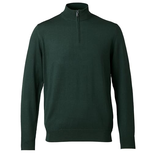charles tyrwhitt llp Herren Forest Green Pure Merino Zip Neck Jumper Pullover, waldgrün, L von Charles Tyrwhitt