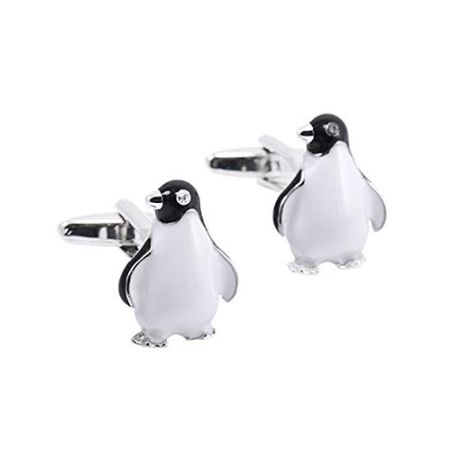 Manschettenknöpfe Pinguin Schwarz / Weiß / Silber von Charles William