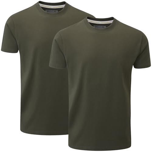 Charles Wilson 2er Packung T-Shirts mit Rundhalsausschnitt (M, Khaki (0824)) von Charles Wilson