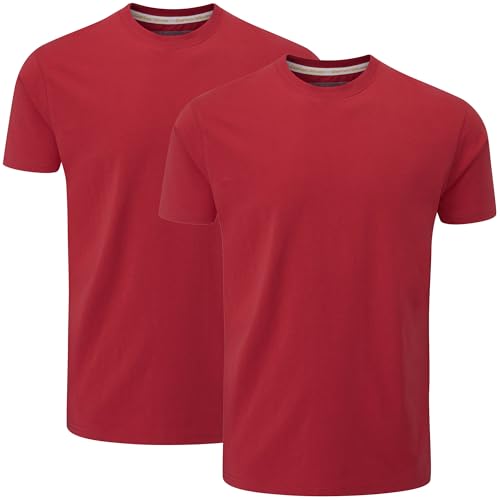 Charles Wilson 2er Packung T-Shirts mit Rundhalsausschnitt (XXL, Cardinal Red (0824)) von Charles Wilson