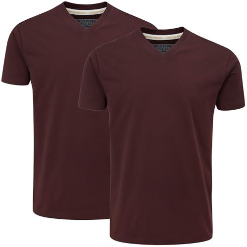 Charles Wilson 2er Packung T-Shirts mit V-Ausschnitt (S, Dark Port (1024)) von Charles Wilson