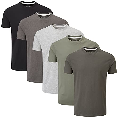 Charles Wilson 5er Packung Einfarbige T-Shirts mit Rundhalsausschnitt (3X-Large, Grey Essentials) von Charles Wilson