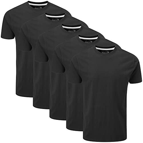 Charles Wilson 5er Packung Einfarbige T-Shirts mit Rundhalsausschnitt (Large, Plain Black) von Charles Wilson