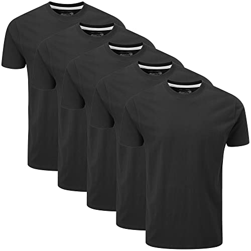 Charles Wilson 5er Packung Einfarbige T-Shirts mit Rundhalsausschnitt (Small, Plain Black) von Charles Wilson