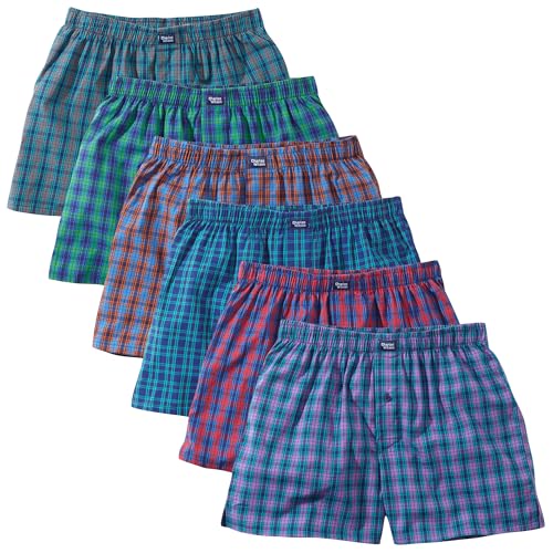 Charles Wilson 6er Packung Gewebte Boxershorts (L, Multi Check 81) von Charles Wilson