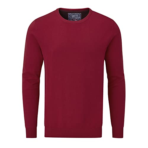 Charles Wilson Feinstrick Pullover mit Rundhalsausschnitt (L, Red (0422)) von Charles Wilson