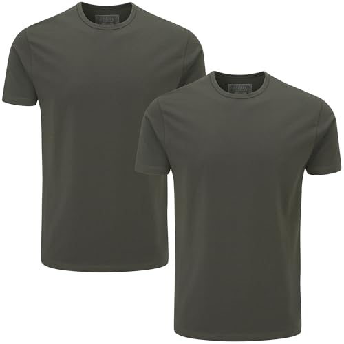 Charles Wilson Herren 2er Packung Elastan-T-Shirts mit Rundhalsausschnitt (XXL, Graphite (0524)) von Charles Wilson
