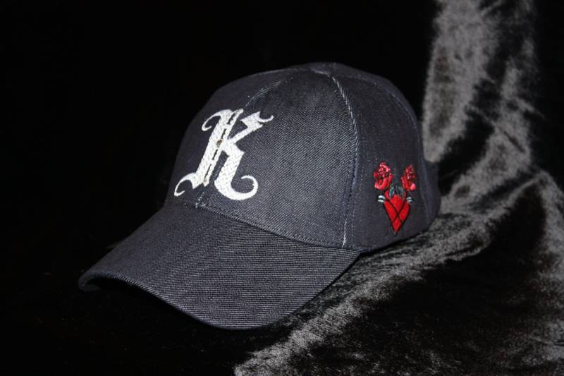 Für Ihre Denim Baseball Mütze Frauen Monogramm Hut Glam Rock Kleidung Urbanwear von CharlesKingParis