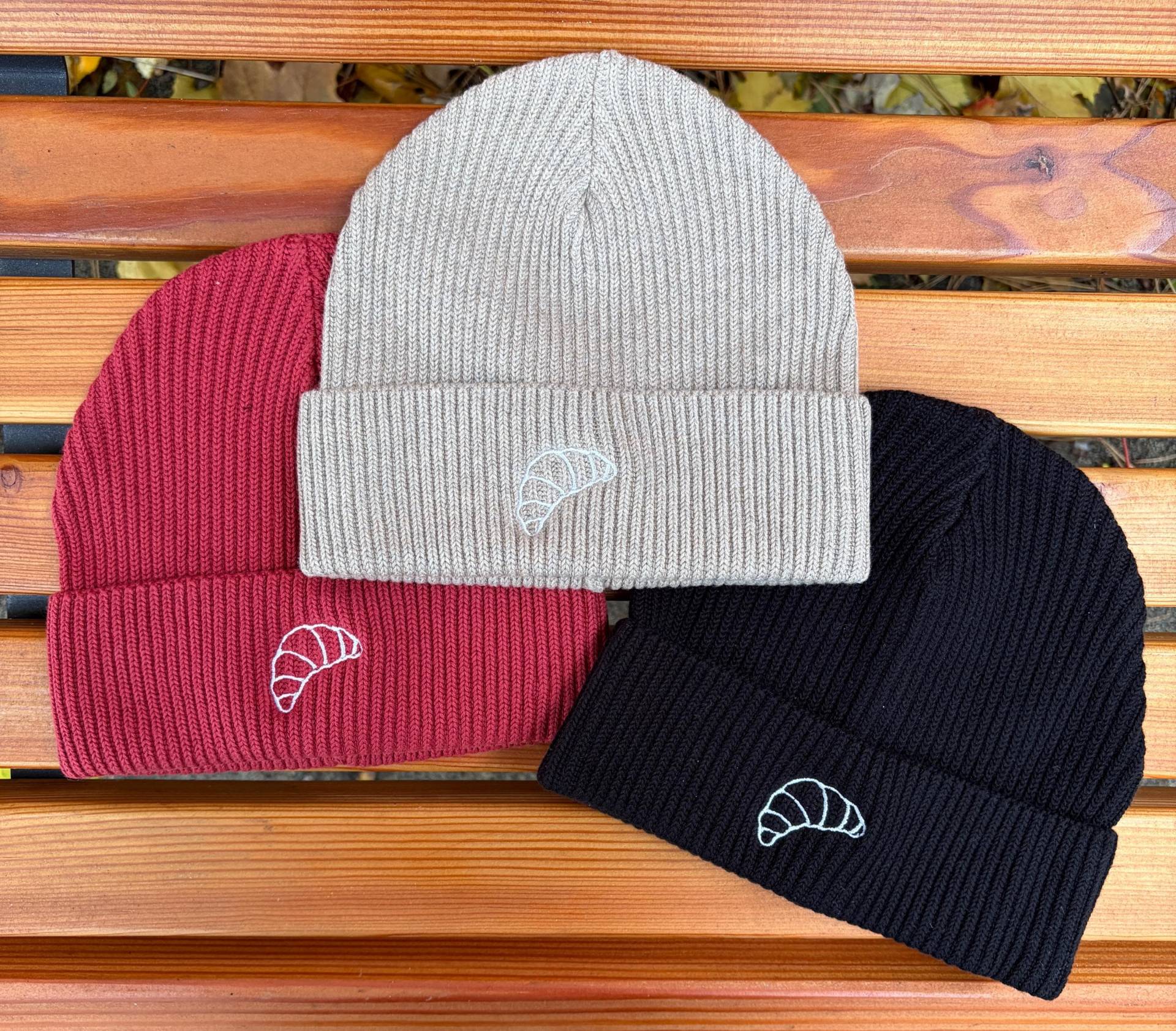 Bestickte Mütze Croissant - Fisherman Rib Beanie von CharlesShirts