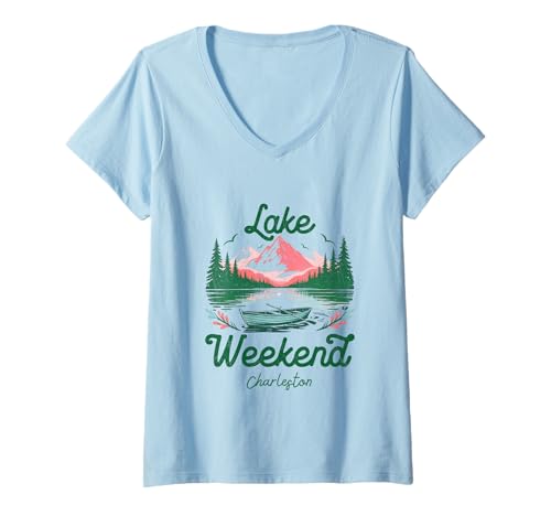 Damen Wochenendtrip zum See Charleston South Carolina T-Shirt mit V-Ausschnitt Damen Wochenendtrip zum See Charleston South Carolina T-Shirt mit V-Ausschnitt von Charleston Clothes Tshirt Life Boat