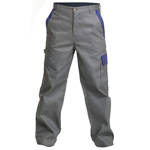Charlie Barato® Herren Arbeitshose Profi Line - Bundhose für Handwerker grau/Kornblau (58) von Charlie Barato