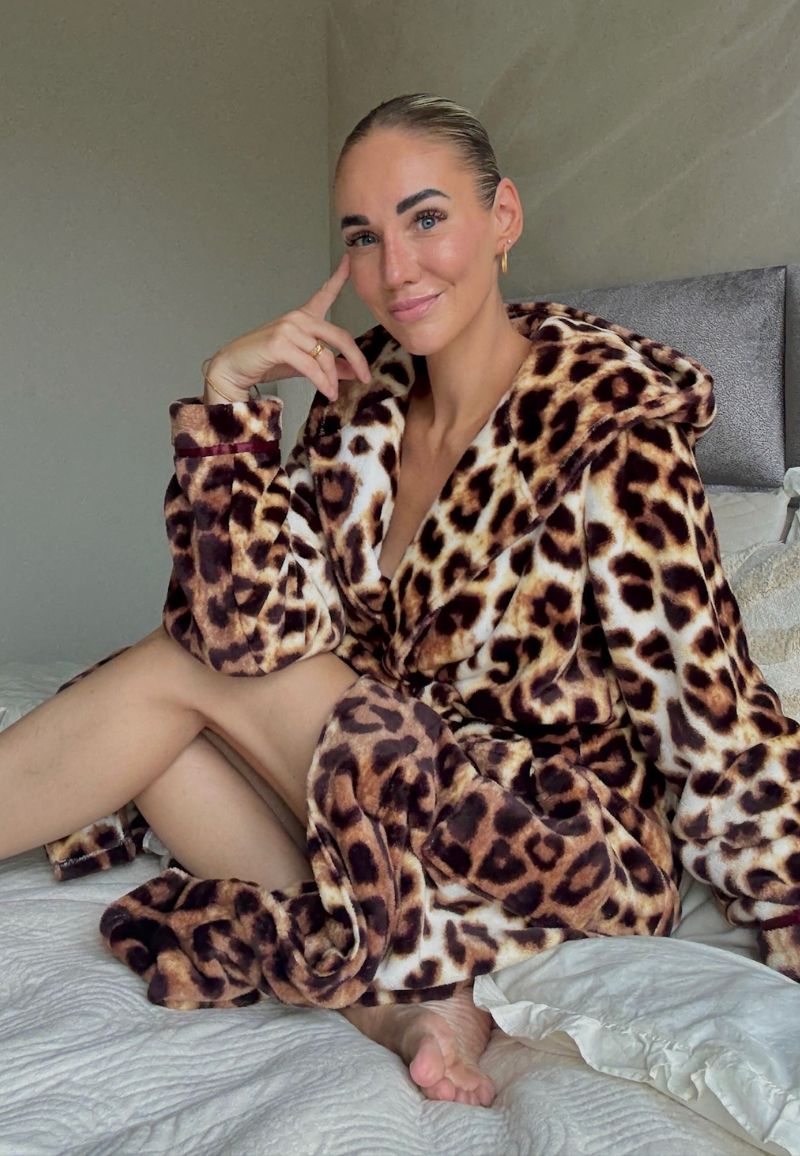 Dames badjas leopard - luipaard print badjas met capuchon-xl von Charlie Choe