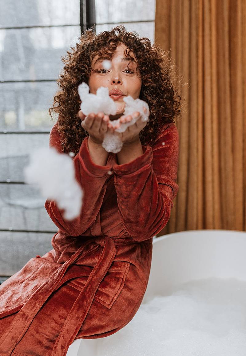 Damesbadjas fleece koper met capuchon - Charlie Choe -2xl von Charlie Choe