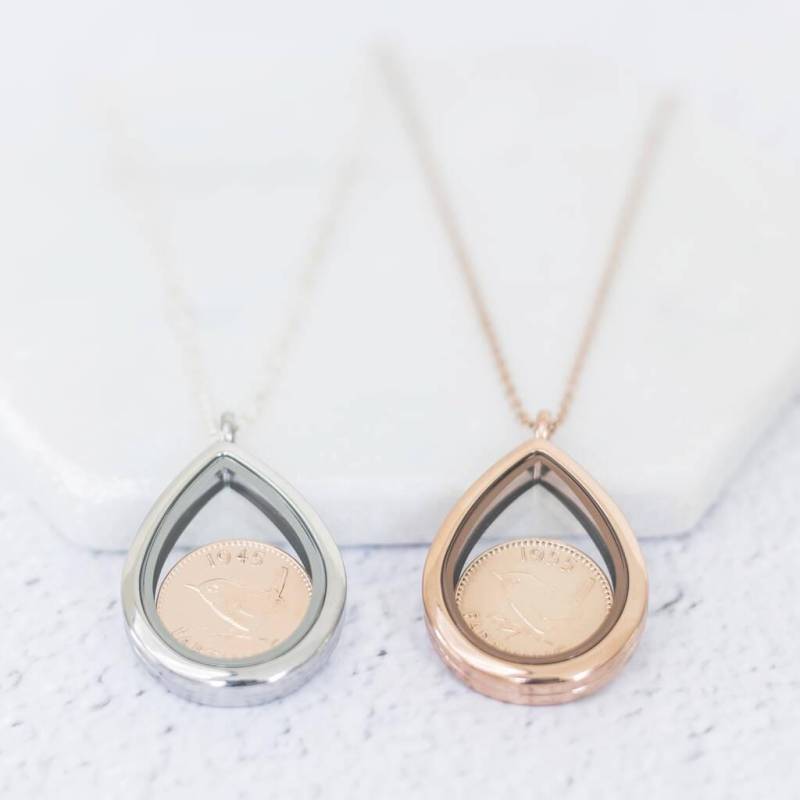 70Er/80Er Geburtstag Farthing Münze Medaillon Halskette von CharlieBoots