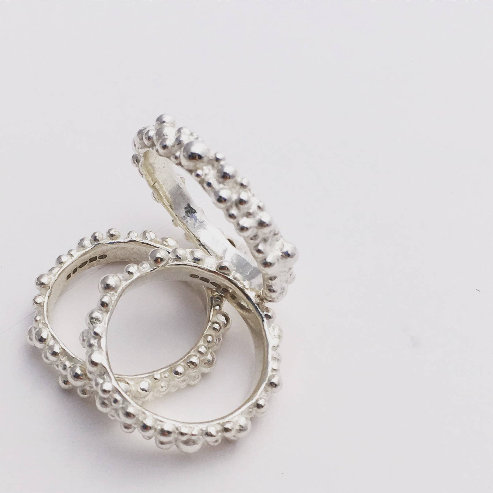 Silber-Band. Perlen Silber Band. Strukturiertes Bio-Silber-Ring, Natur Inspiriert Ring Silber-Band. Perlen Silber Band. Strukturiertes Bio-Silber-Ring, Natur Inspiriert Ring von CharlieLeftley