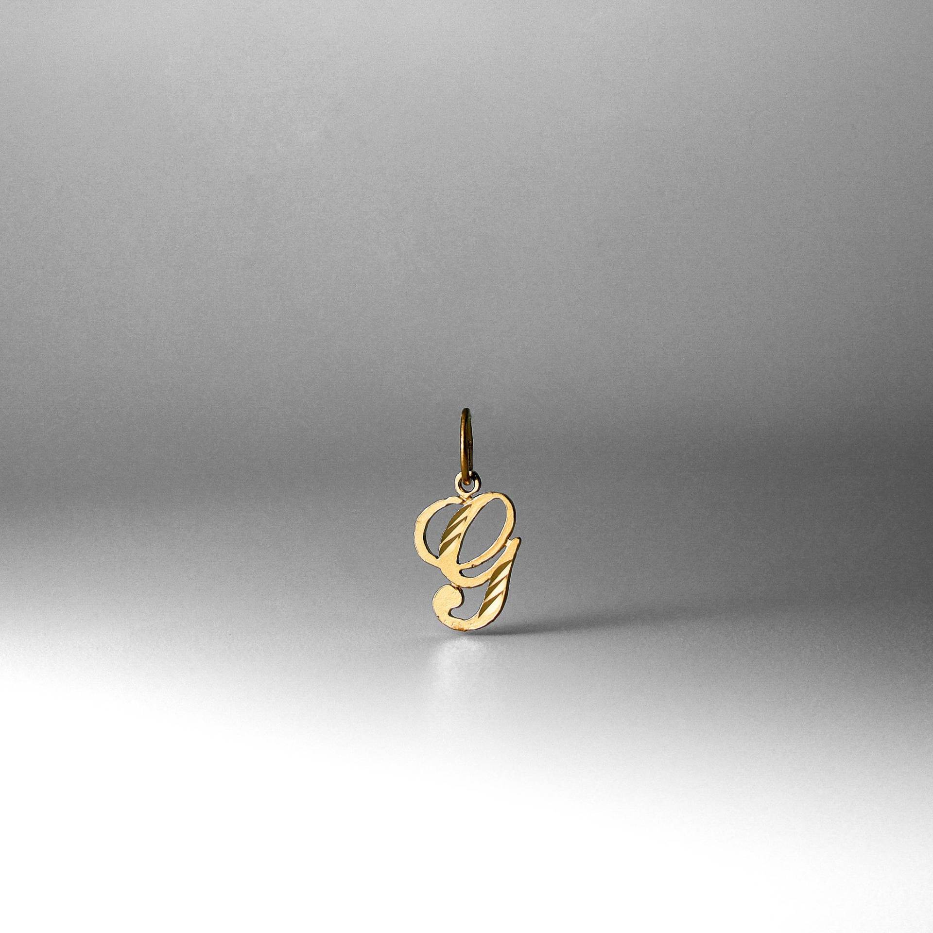 14K Gold „G" Initial Cursive Anhänger Charm - Halskette von CharlieandCoGOLD