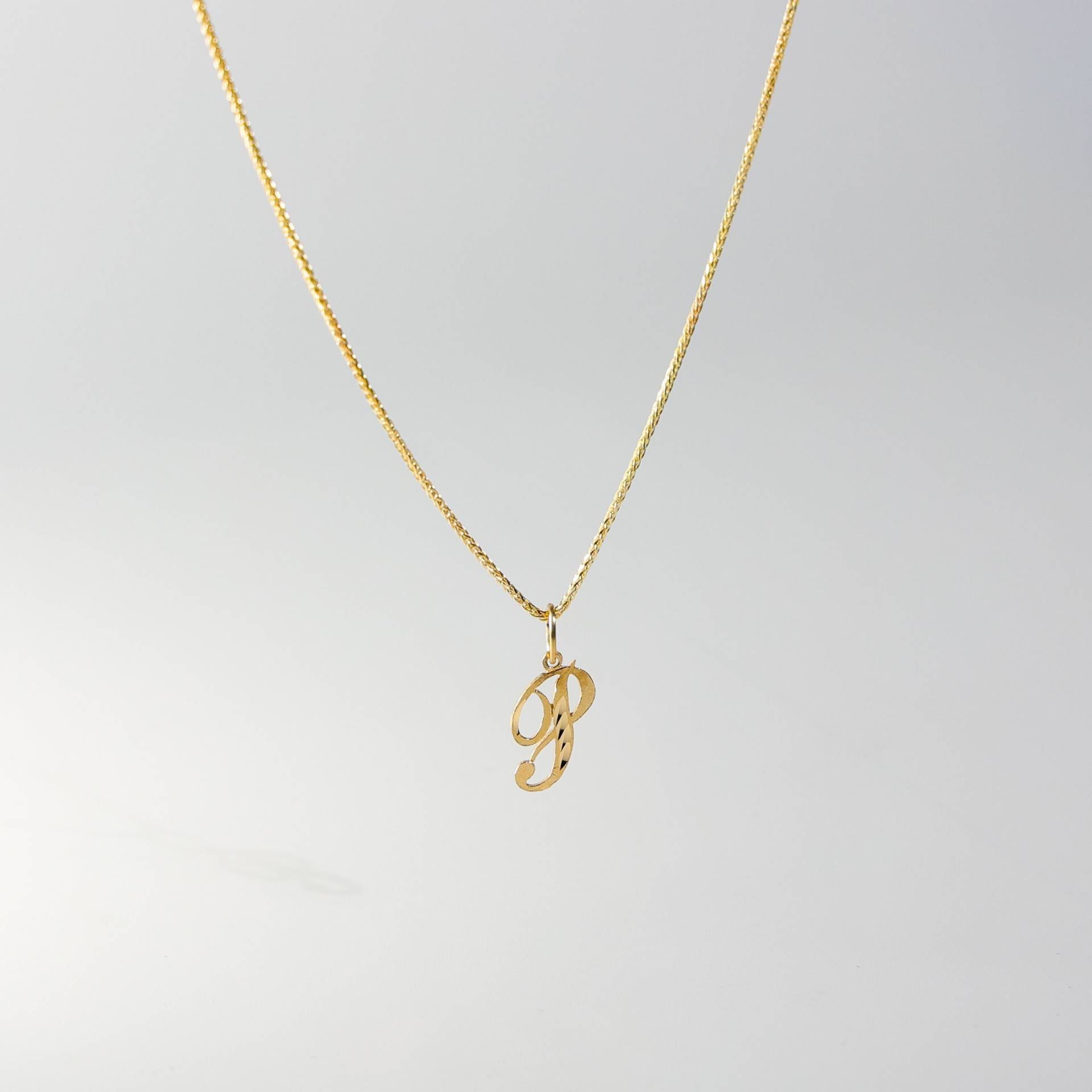 14K Gold „P" Initial Cursive Anhänger Charm - Halskette von CharlieandCoGOLD