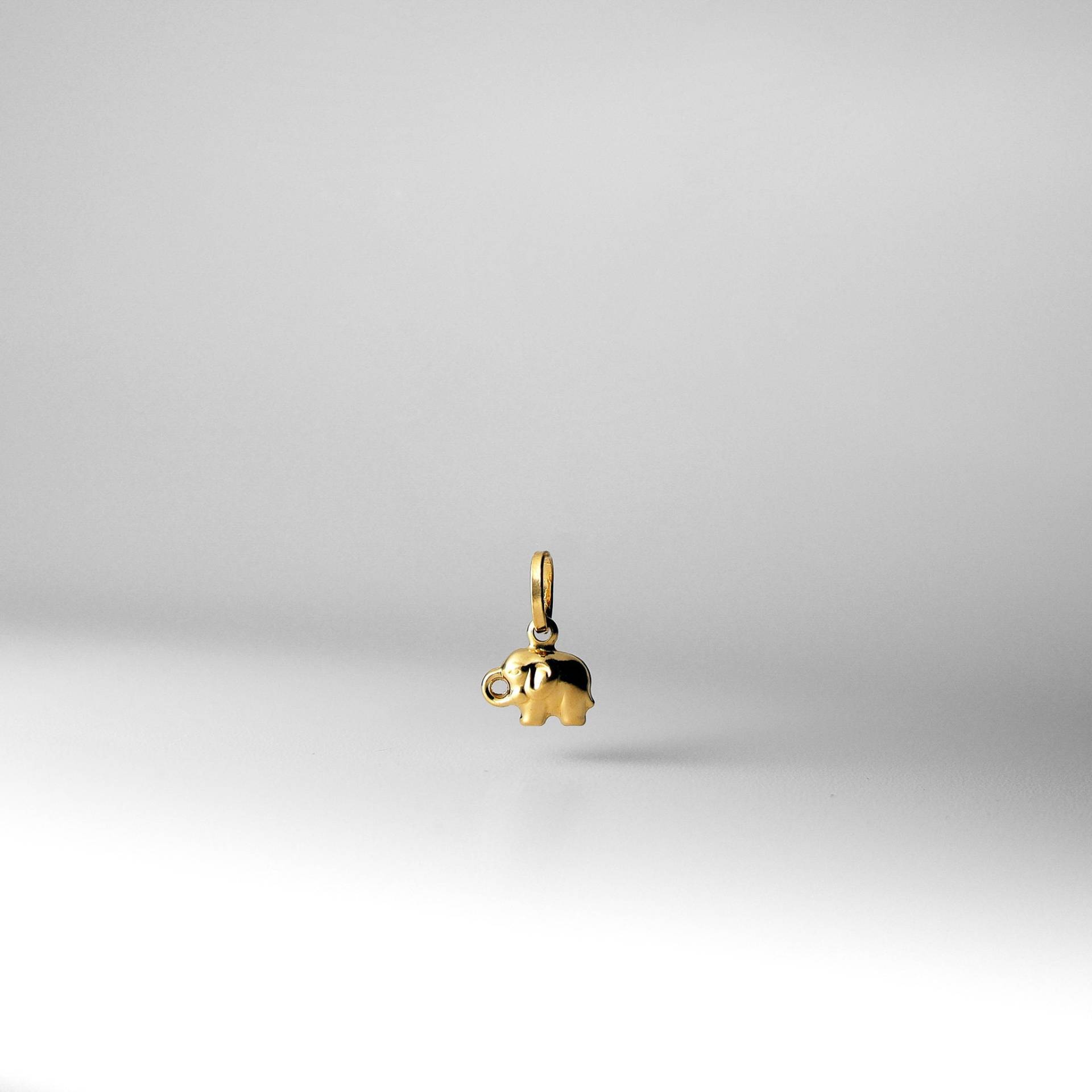 14K Gold 3D Elefant Anhänger Charm - Echt Halskette Charm-Tiny Glänzender von CharlieandCoGOLD