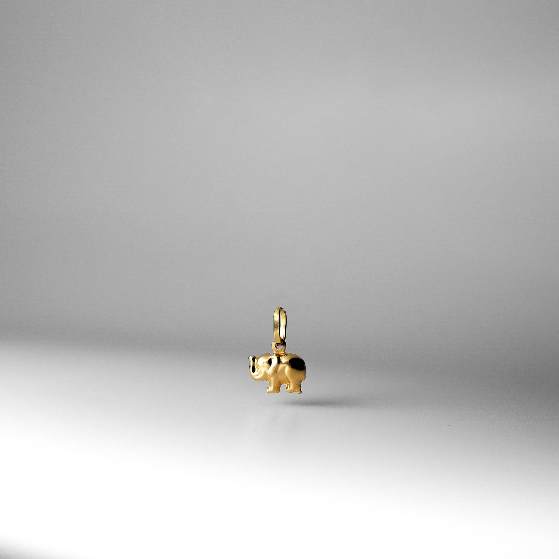 14K Gold 3D Elefant Anhänger Charm - Echt Halskette Charm-Tiny Glänzender von CharlieandCoGOLD