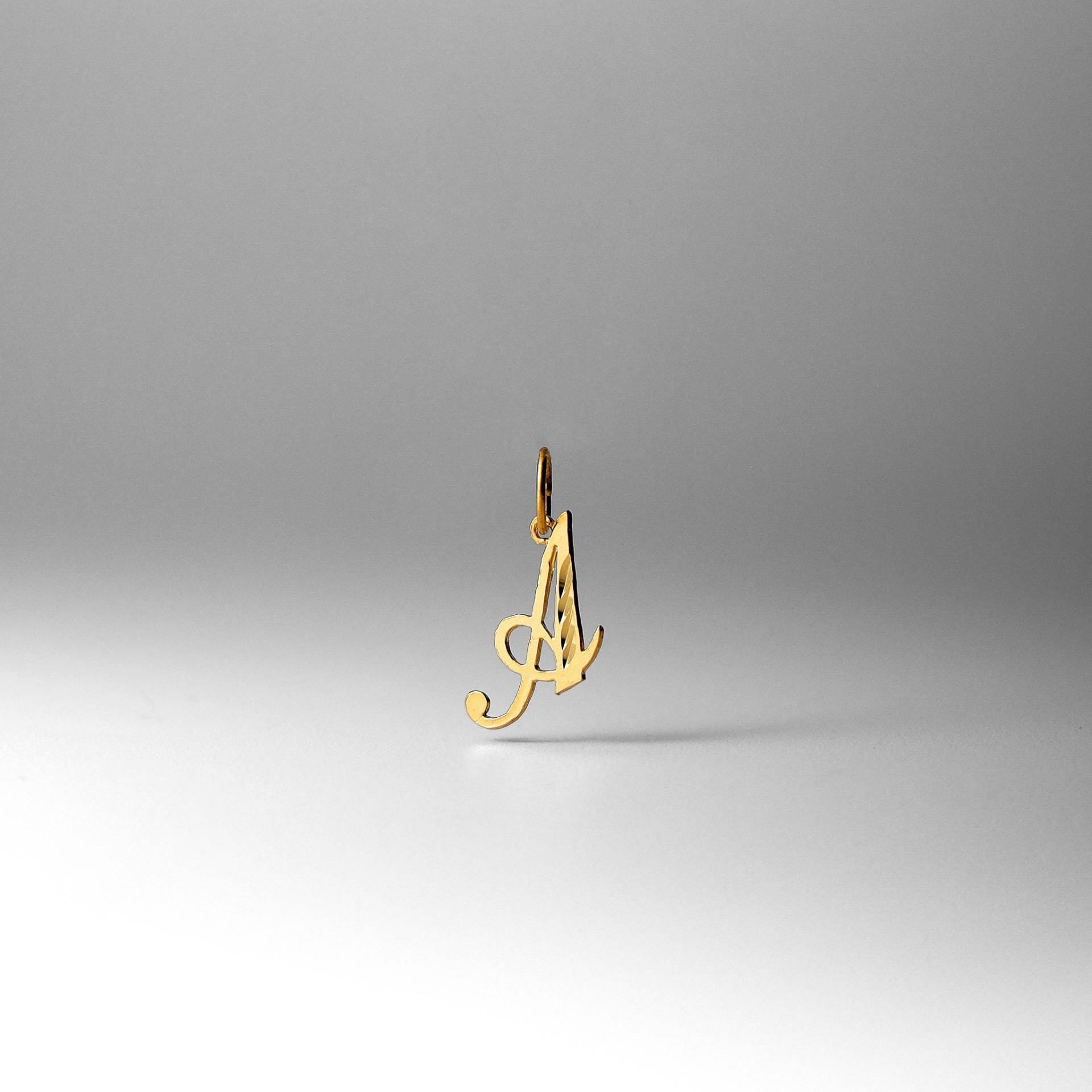 14K Gold „A" Initial Cursive Anhänger Charm - Halskette von CharlieandCoGOLD