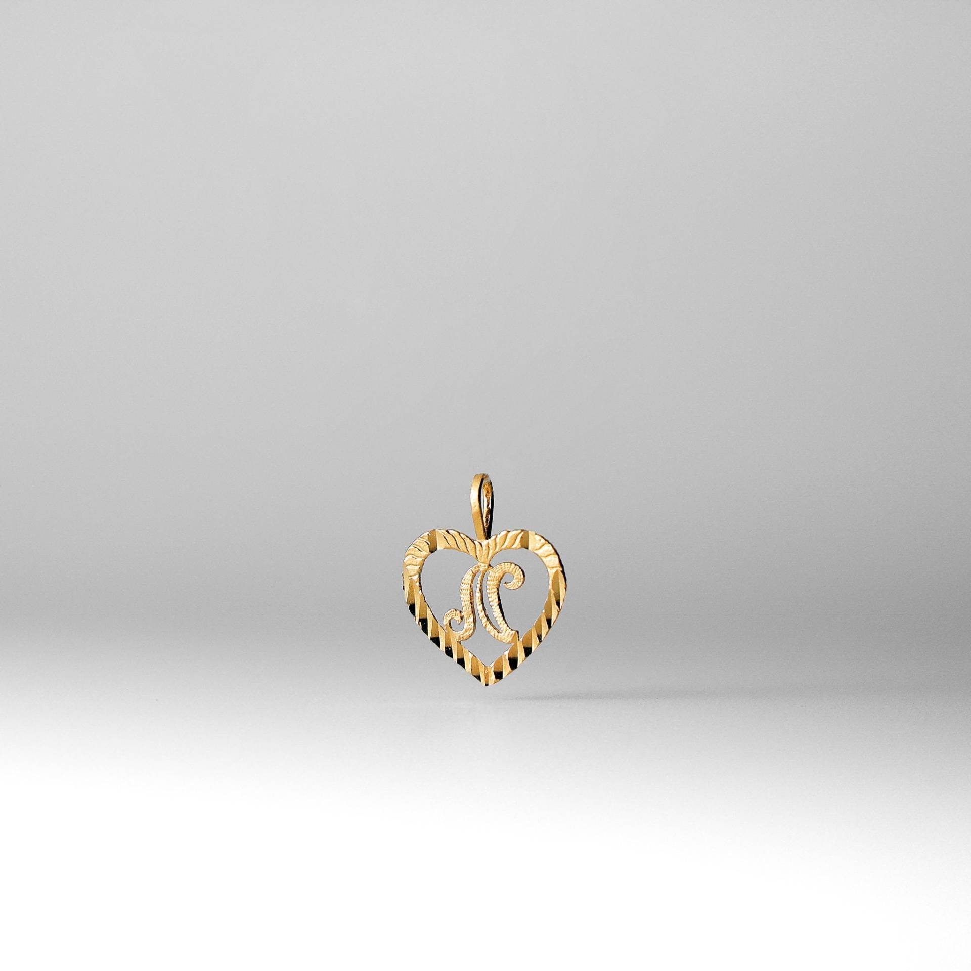 14K Gold Anfangsanhänger Charm - Echt Herz N Halskette von CharlieandCoGOLD