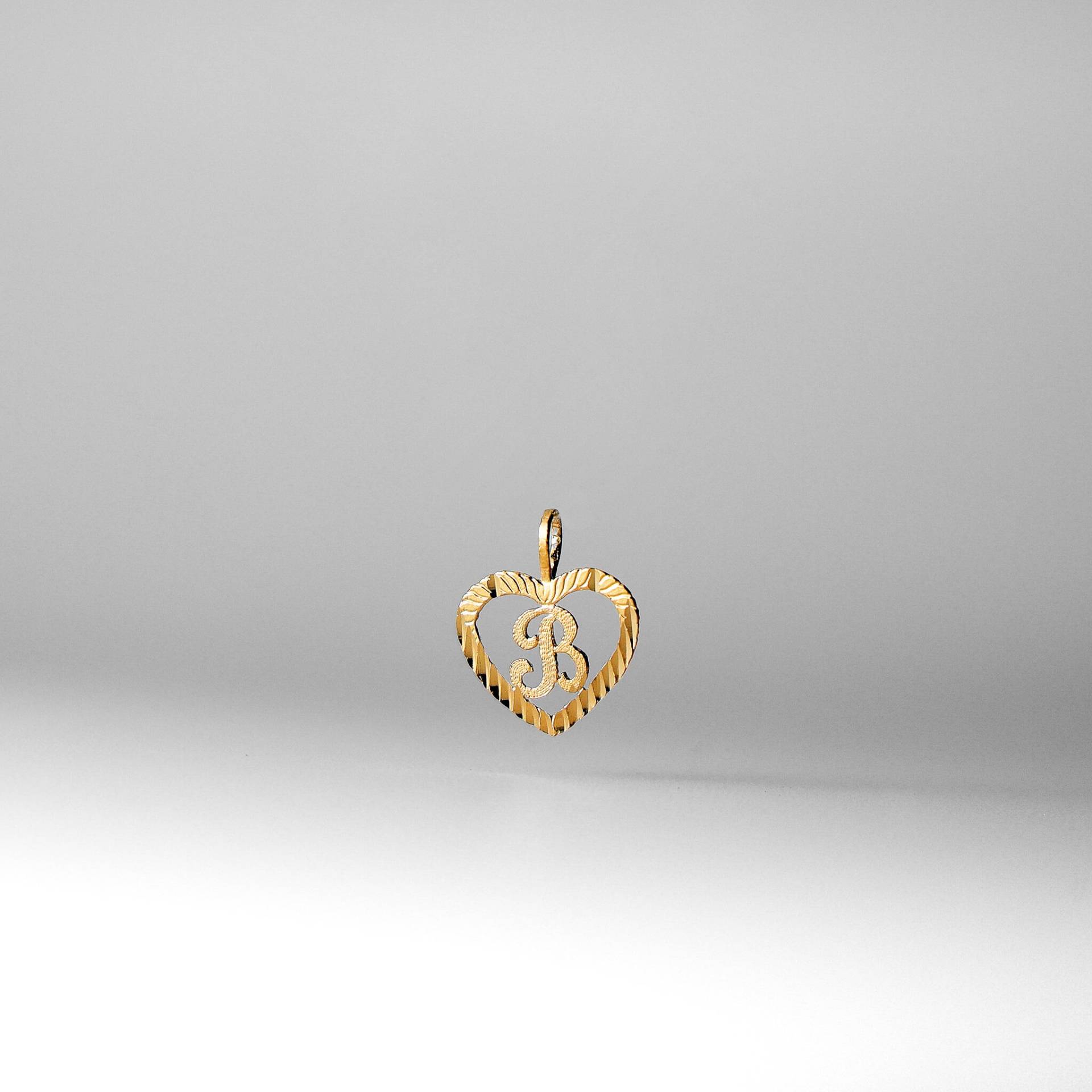 "14K Gold ""B"" Initial Anhänger Charm - Echt 14K Herz B Halskette." von CharlieandCoGOLD