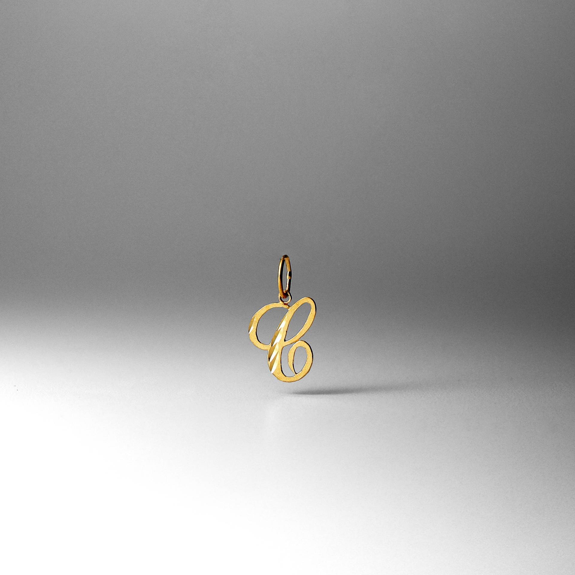 " 14K Gold ""C"" Initial Cursive Anhänger Charm - ""C" Halskette Charm." von CharlieandCoGOLD