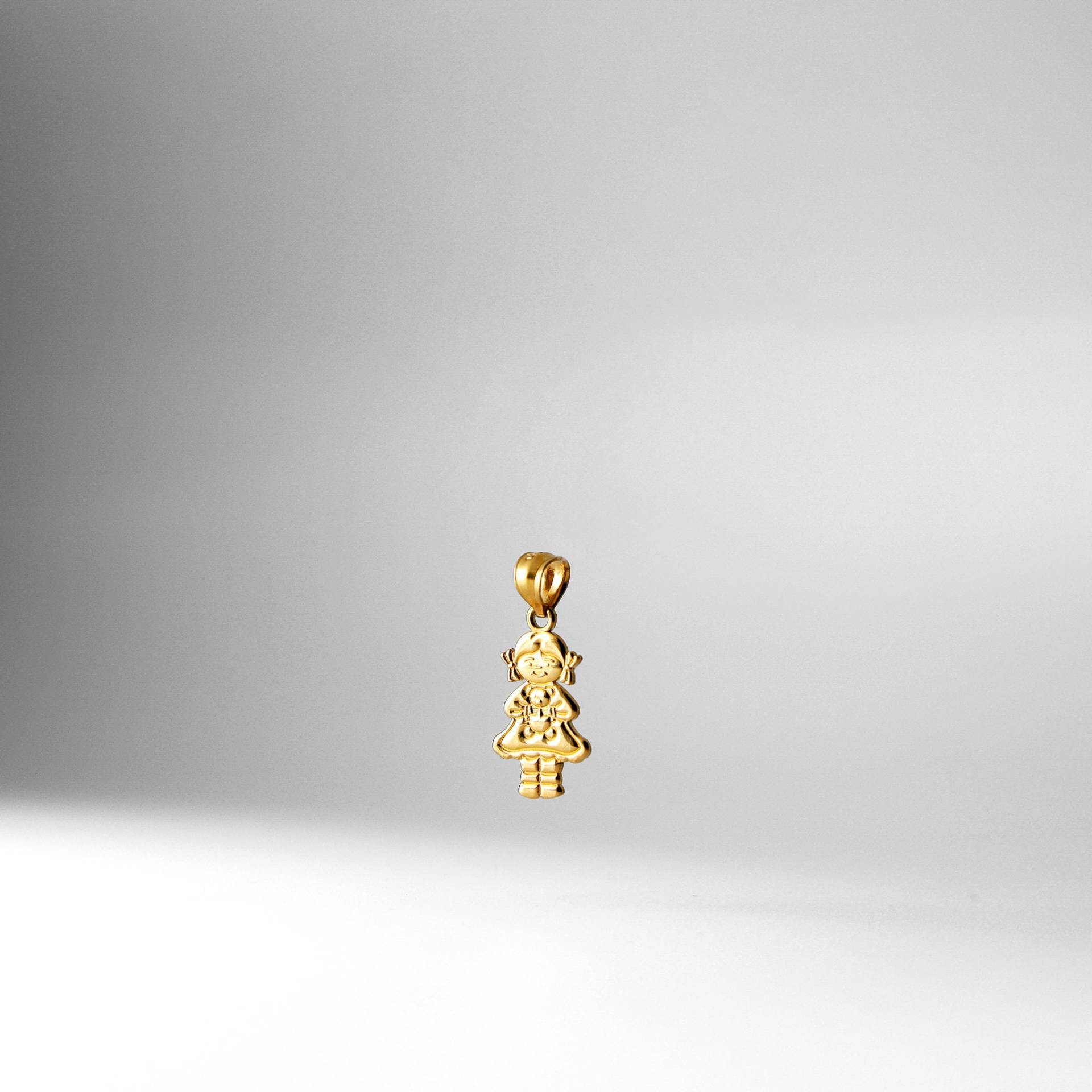 14K Gold Einfaches Mädchen Anhänger Charm-Gold Halskette Charme Für Sie von CharlieandCoGOLD