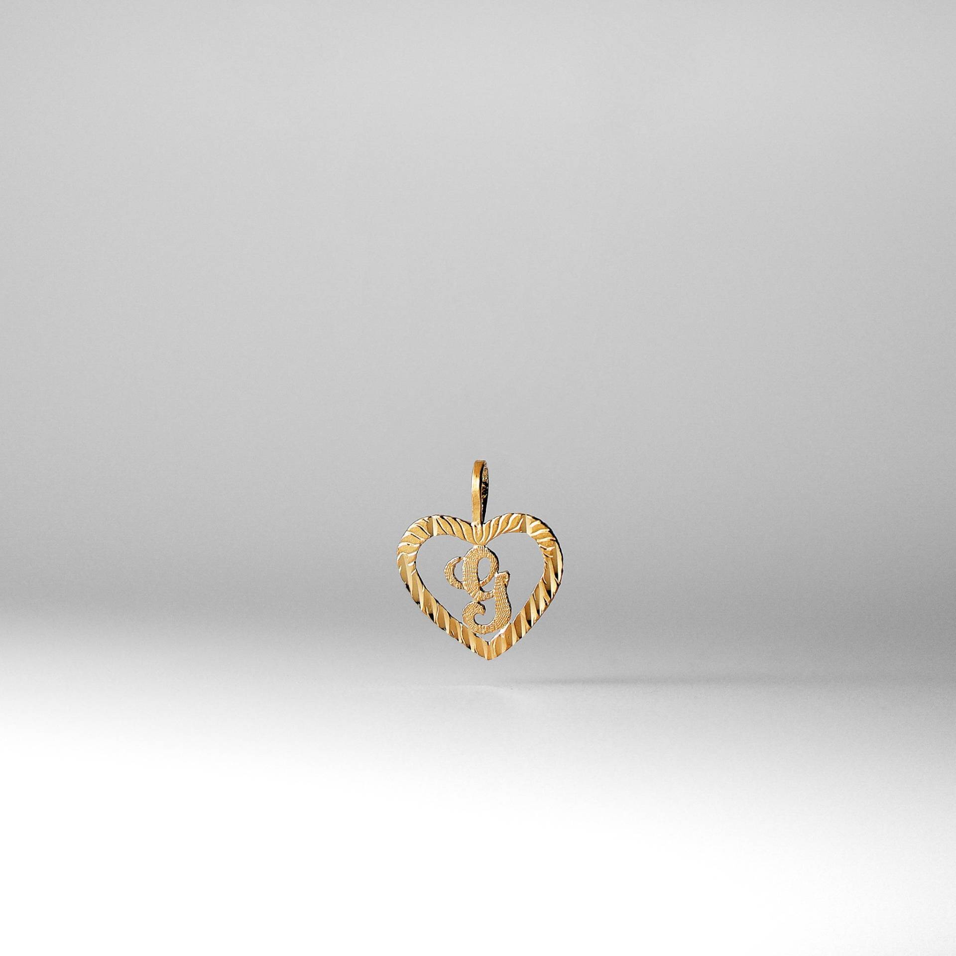 "14K Gold ""G"" Erste Anhänger Charm - Echt 14K Herz G Charme Halskette." von CharlieandCoGOLD