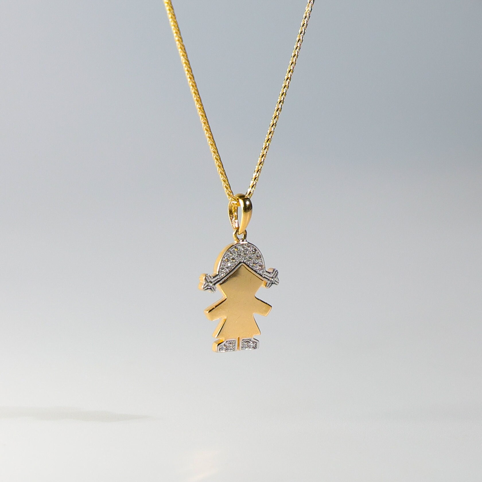 14K Gold Girl Anhänger Charm-Gold Halskette Charm Für Sie von CharlieandCoGOLD