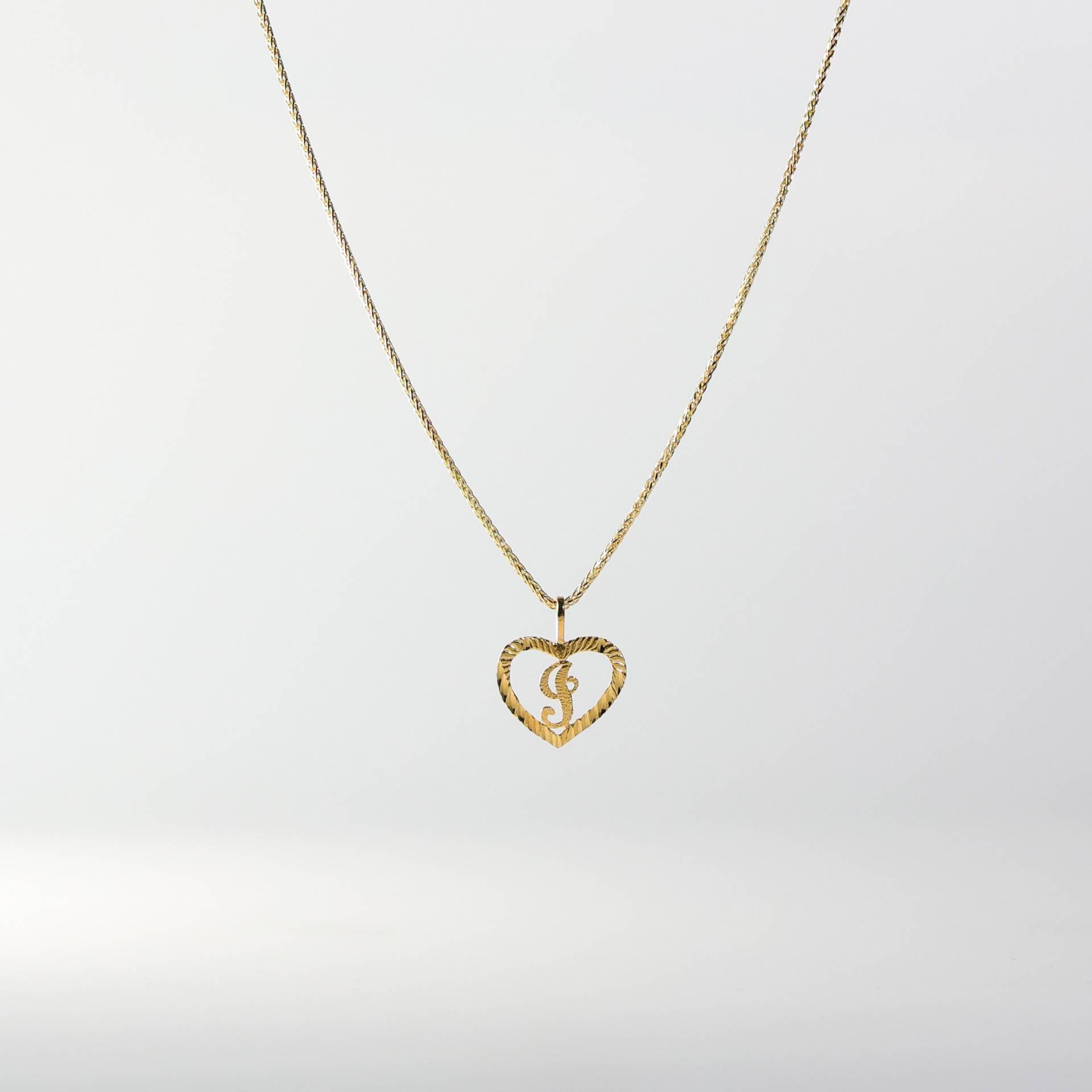14K Gold "I" Initial Anhänger Charm - Echt Herz I Halskette von CharlieandCoGOLD