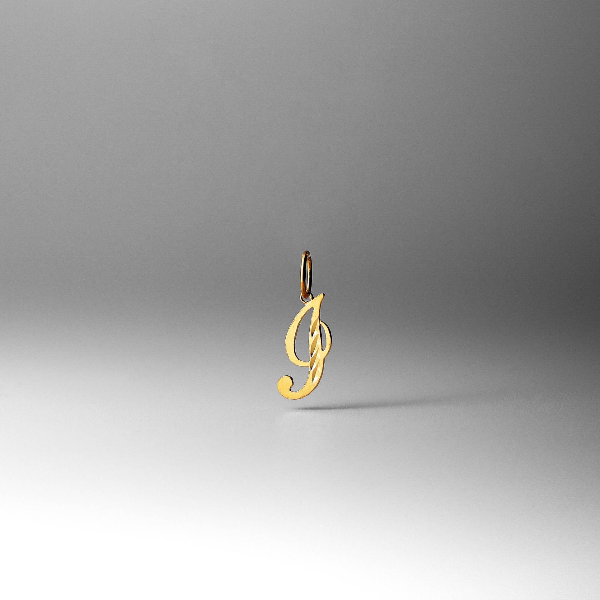 14K Gold ""I"" Initial Cursive Anhänger Charm - ""I" Halskette Charm." von CharlieandCoGOLD