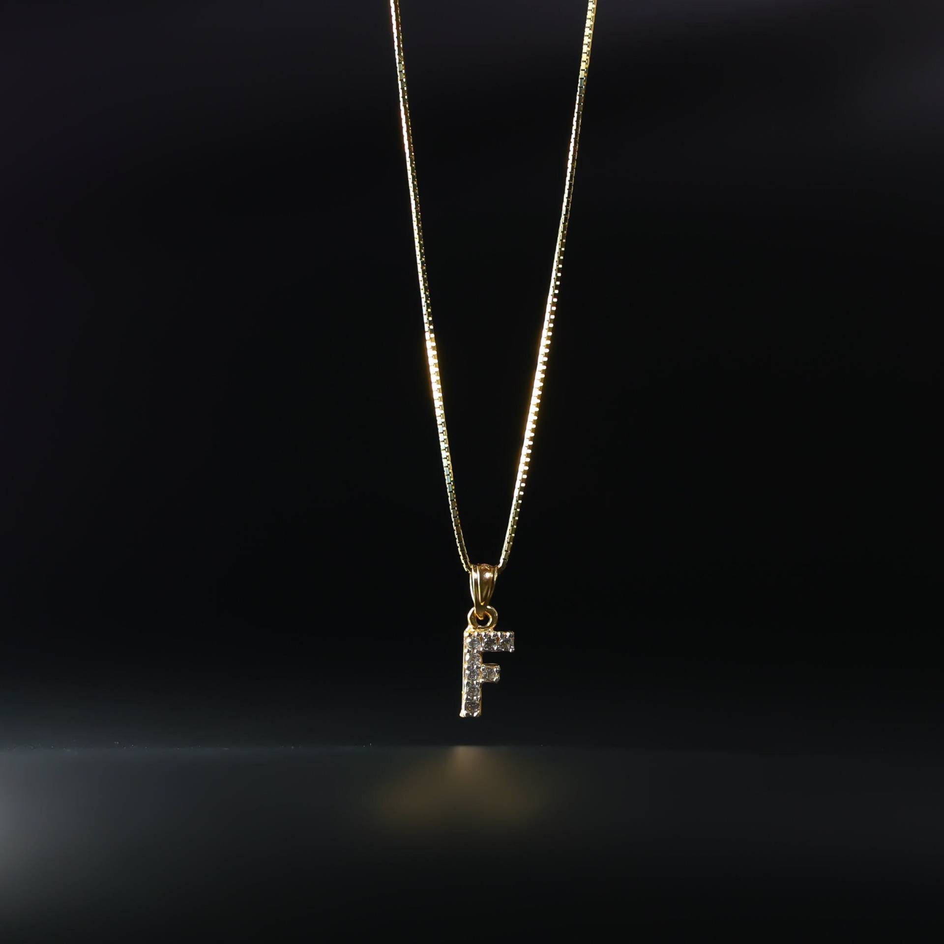 14K Gold Initial Anhänger Charme Mit Zirkonia Steinen-Gold Halskette von CharlieandCoGOLD
