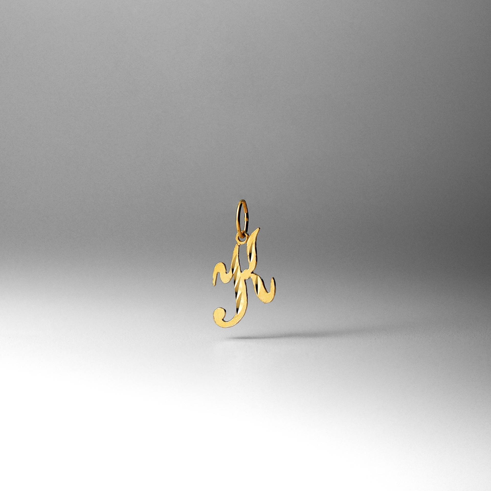 "14K Gold ""K"" Initial Cursive Anhänger Charm - Halskette Charm." von CharlieandCoGOLD