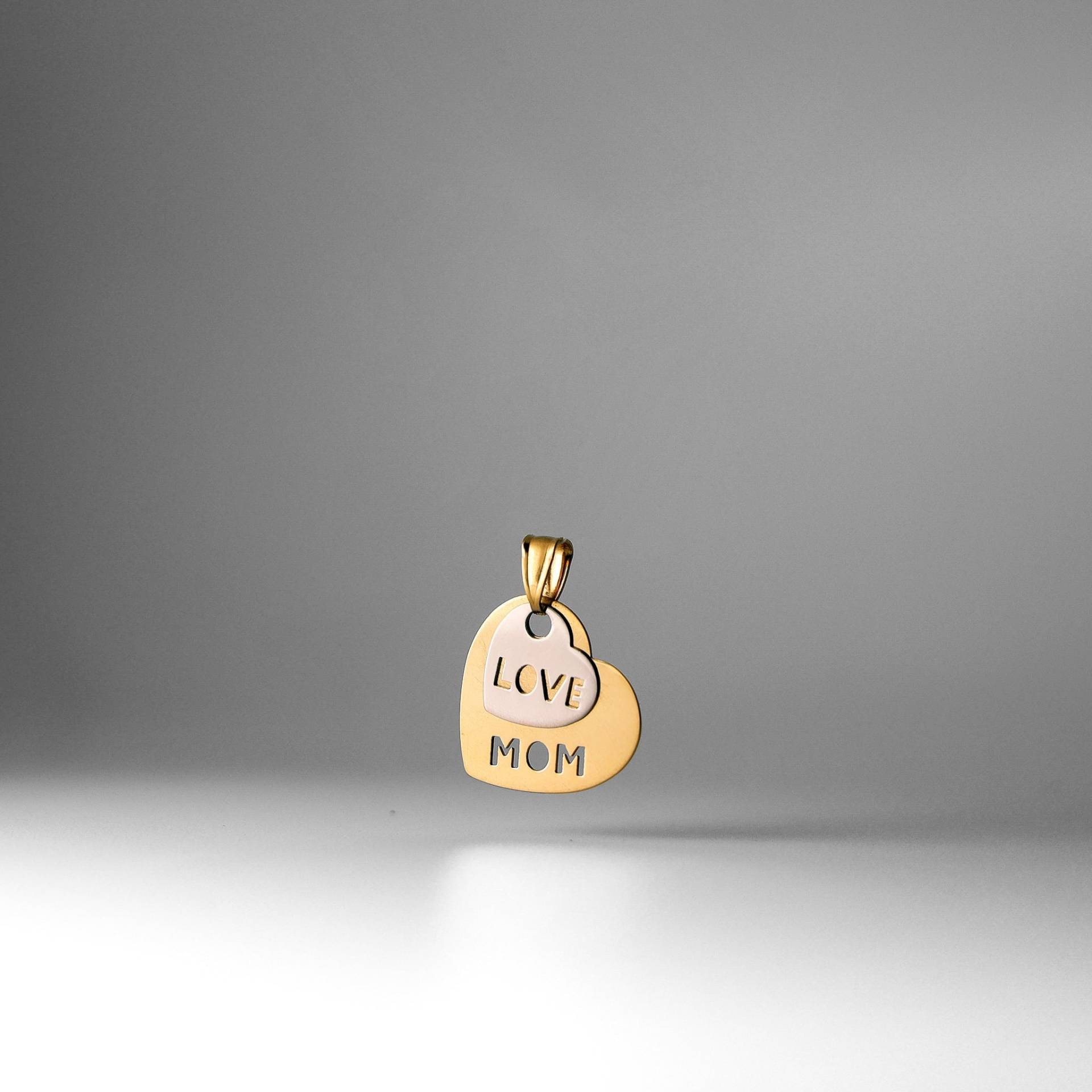 14K Gold Love Mom Anhänger Charm - Echt Halskette Geschenke Für Mütter von CharlieandCoGOLD