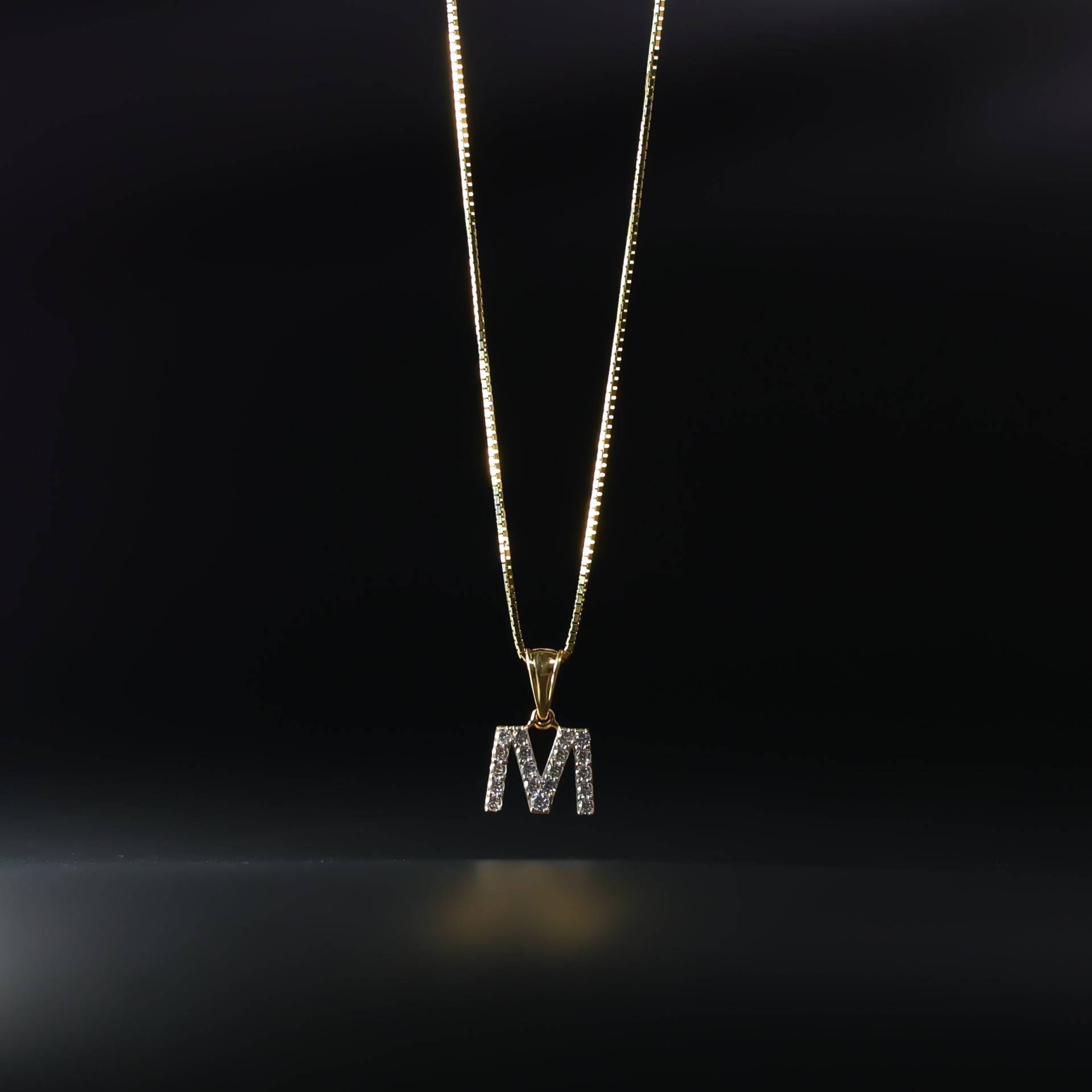 " 14K Gold ""M"" Initial Anhänger Charme Mit Zirkonia Steinen-Gold ""M" Halskette." von CharlieandCoGOLD