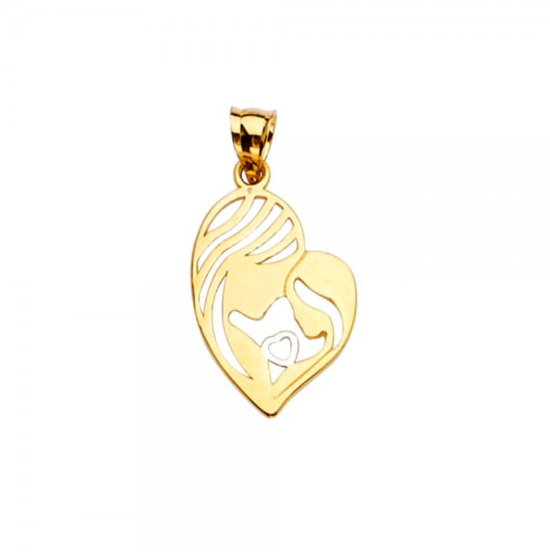 14K Gold Mama Und Kind Charm Anhänger - Echtgold Halskette Charm-Geschenke Für Mütter von CharlieandCoGOLD