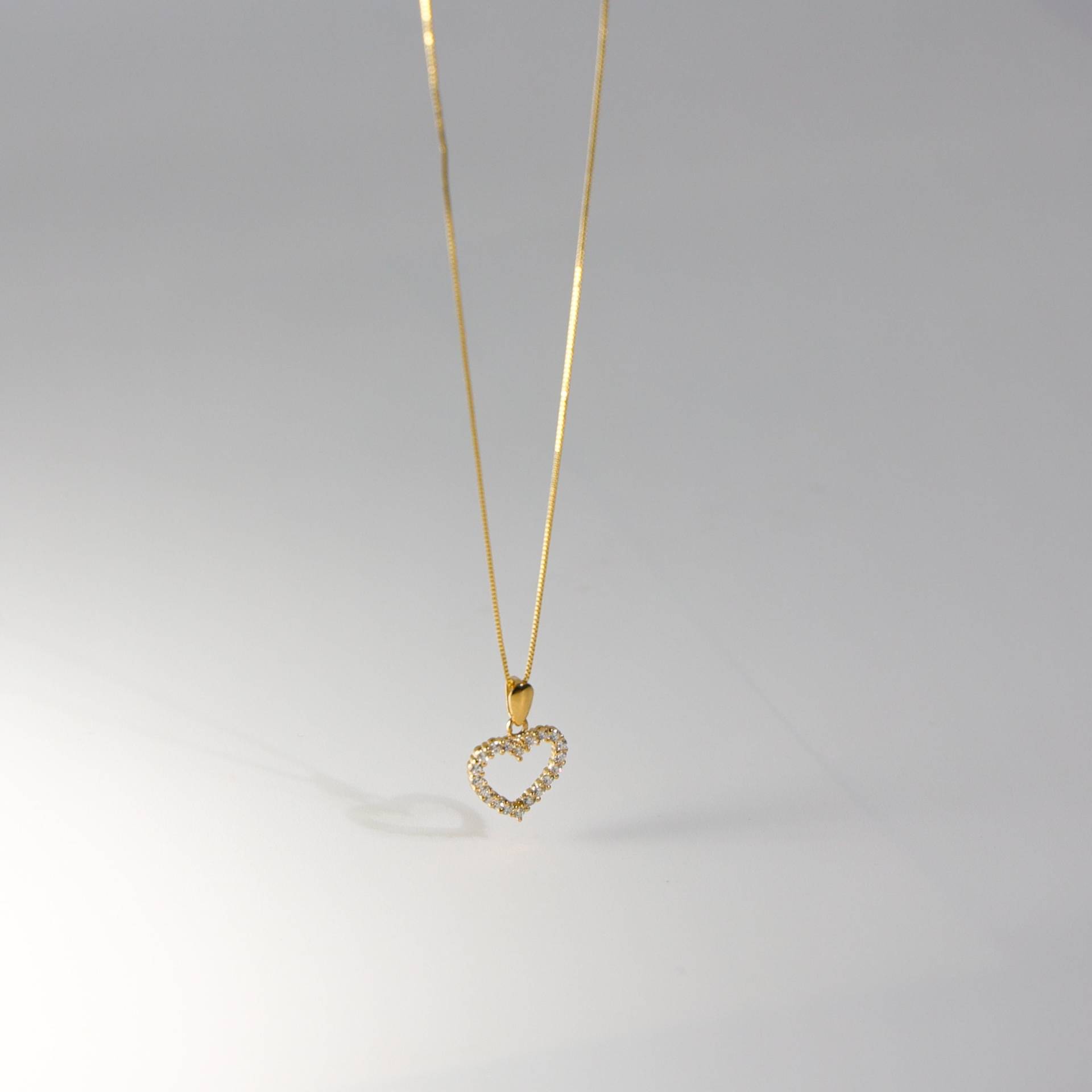 14K Gold Offenes Herz Steine Anhänger Charm - Halskette Charme Für Sie von CharlieandCoGOLD