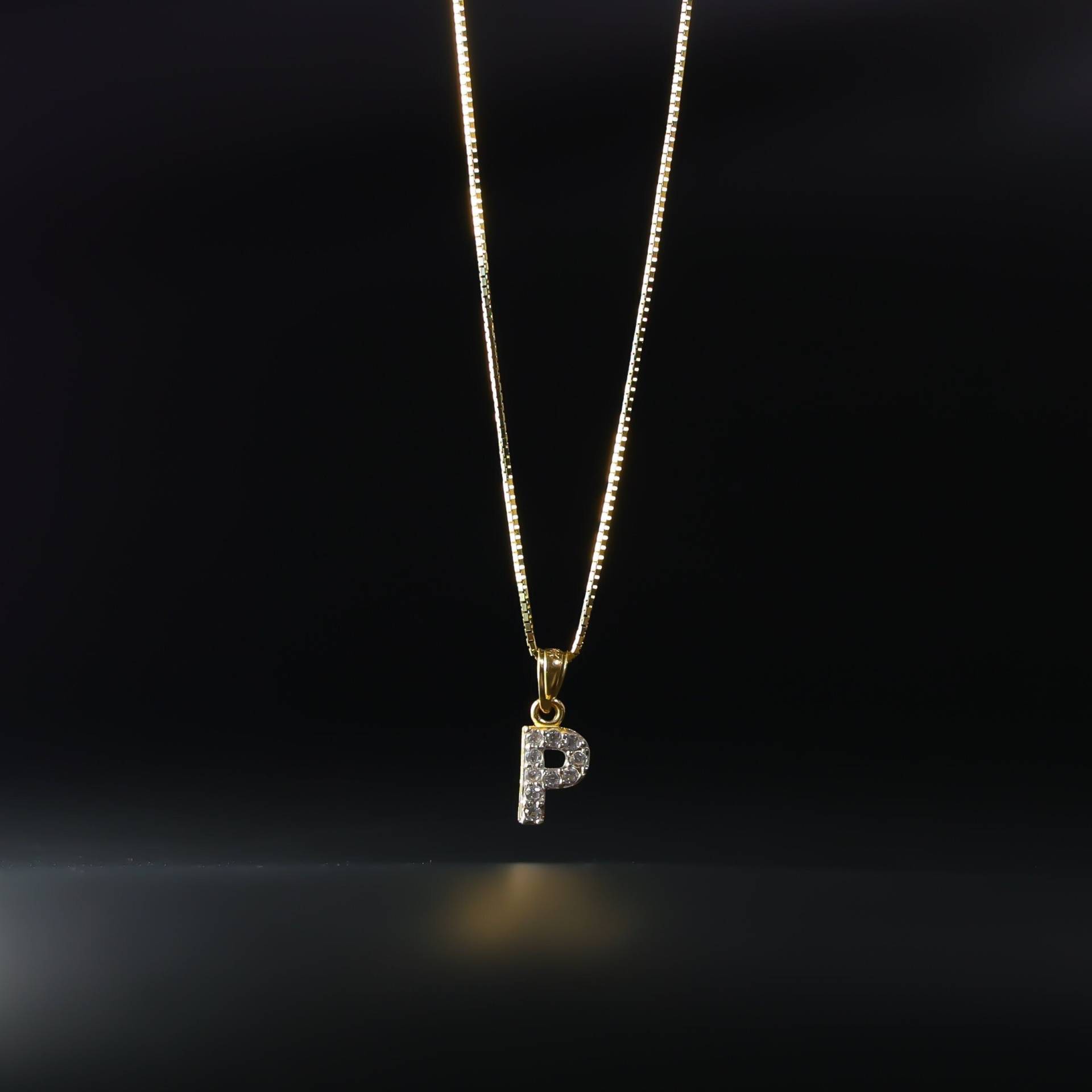 "14K Gold ""P"" Erste Anhänger Charme Mit Zirkonia Steine-Gold ""P" Initial Halskette." von CharlieandCoGOLD