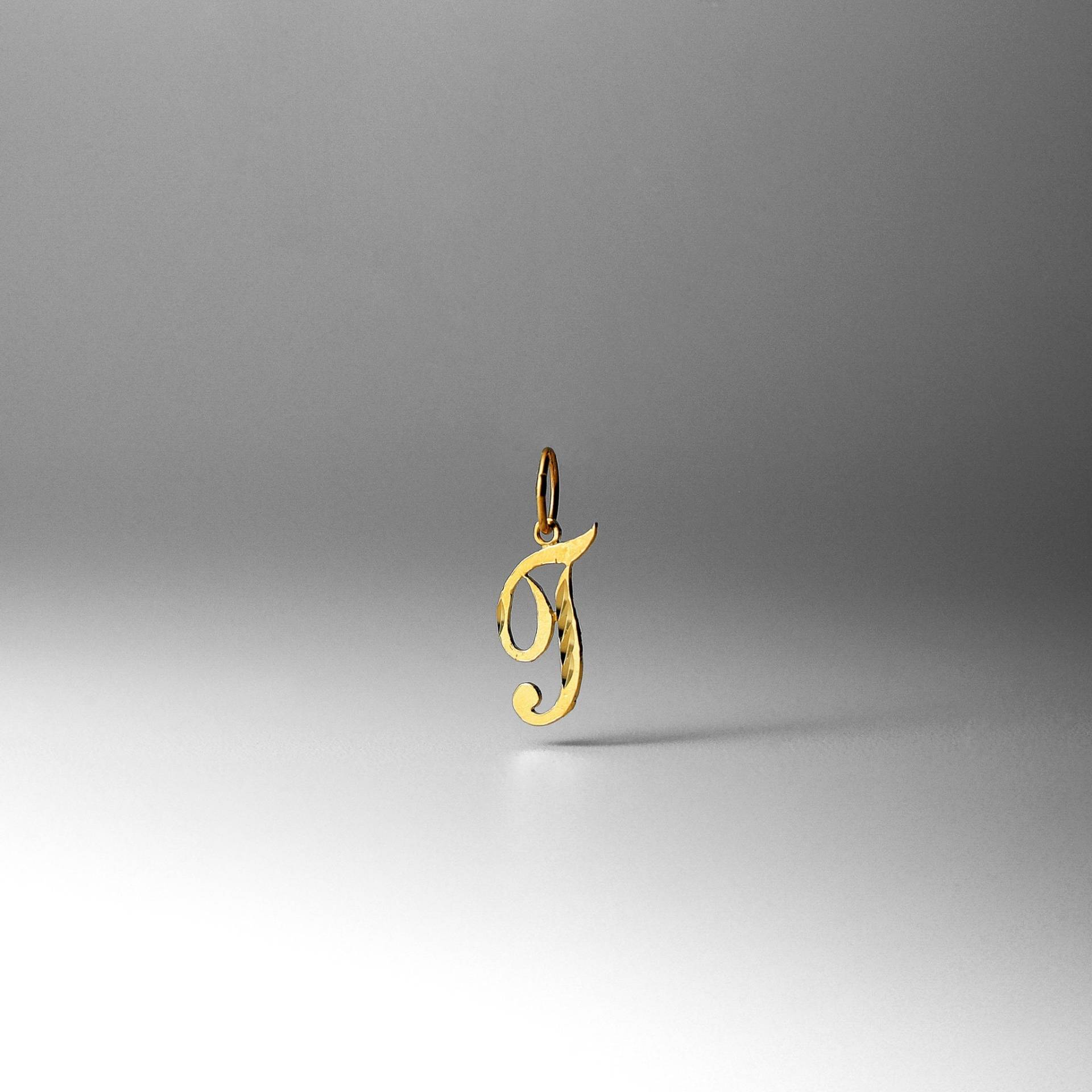 "14K Gold ""T"" Initial Cursive Anhänger Charm - Halskette Charm." von CharlieandCoGOLD