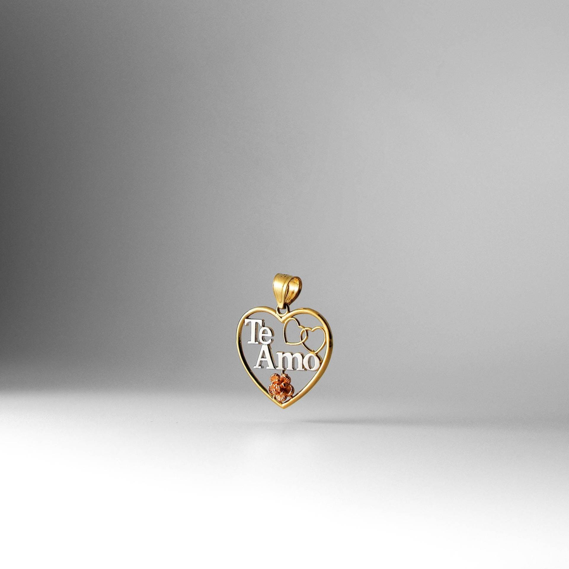 14K Gold Te Amo Anhänger Charm - Echtgold Halskette Charme Für Sie von CharlieandCoGOLD