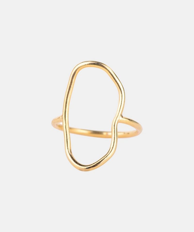 Charlotte Wooning Fingerring Damen Gold - Como Ring vergoldet oval geschwingene Form - Größe 52, Silber 925, 18 Karat vergoldet von Charlotte Wooning