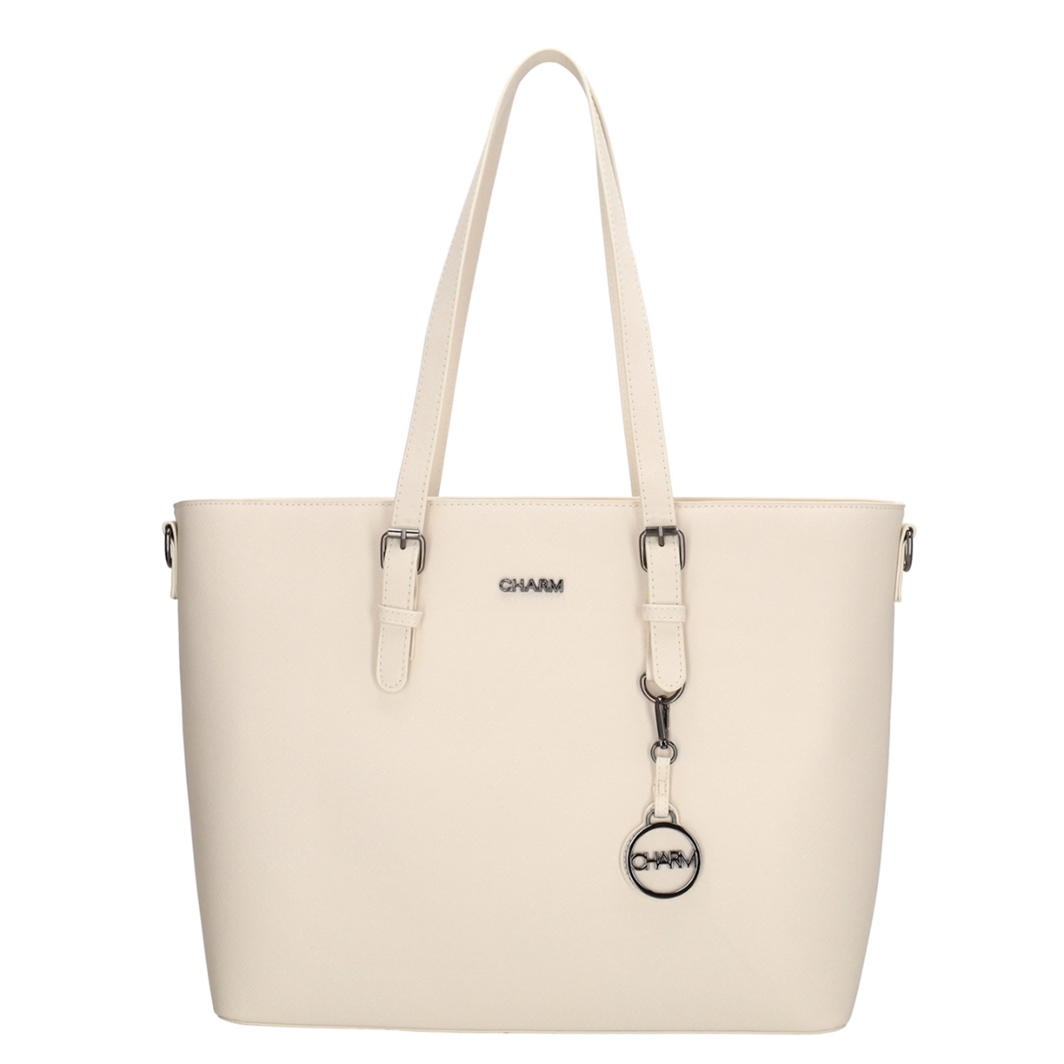 Charm London Birmingham Shopper 15,6"-Crème White von Charm London