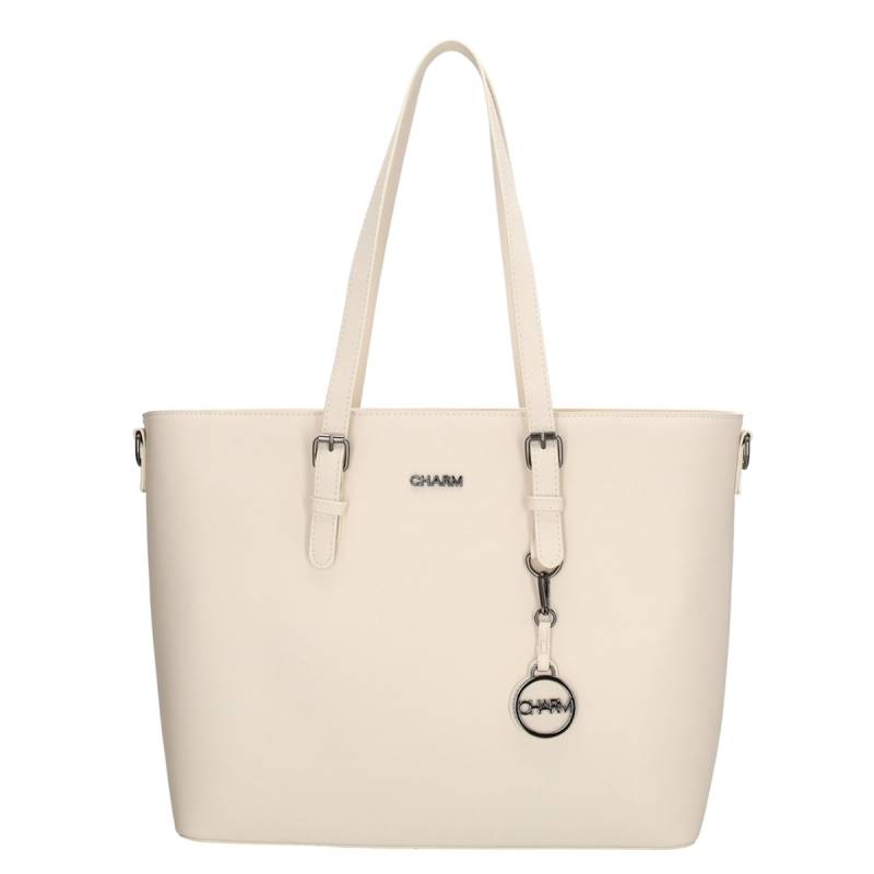 Charm London Birmingham Shopper 15,6"-Crème White von Charm London